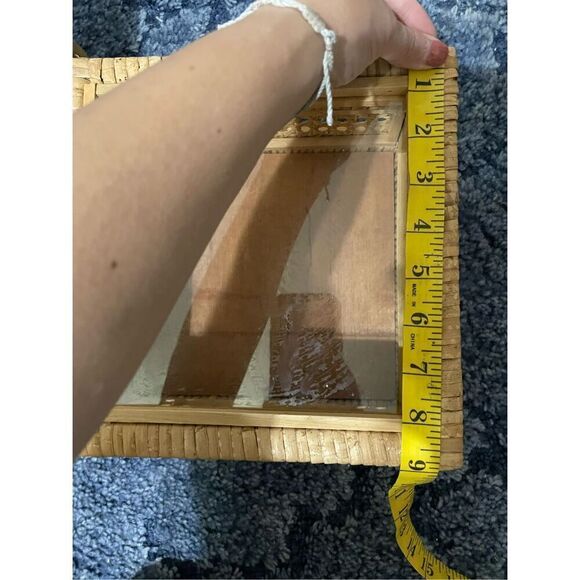 Creative Co-Op Cane and Rattan Display Boxes with Glass Lid, Set of 2 - Picture 7 of 10